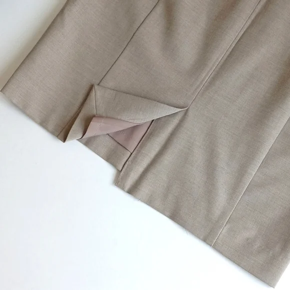 Limited Women's Sand Beige Neutral Tailored Lined Straight Pencil Skirt 0 - Picture 9 of 15